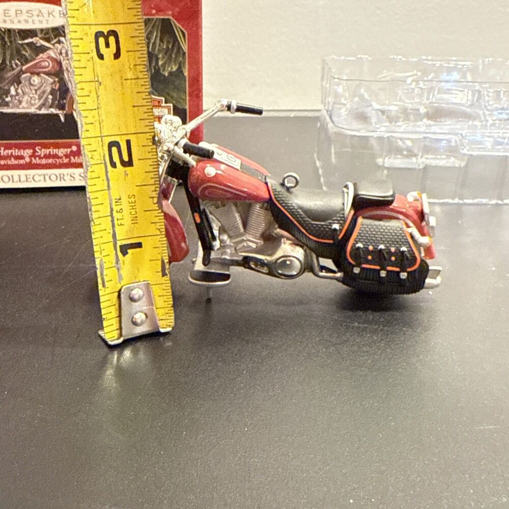 Vtg Hallmark Harley Davidson 1999 HD Heritage Springer keepsake Xmas ornament - Picture 5 of 10
